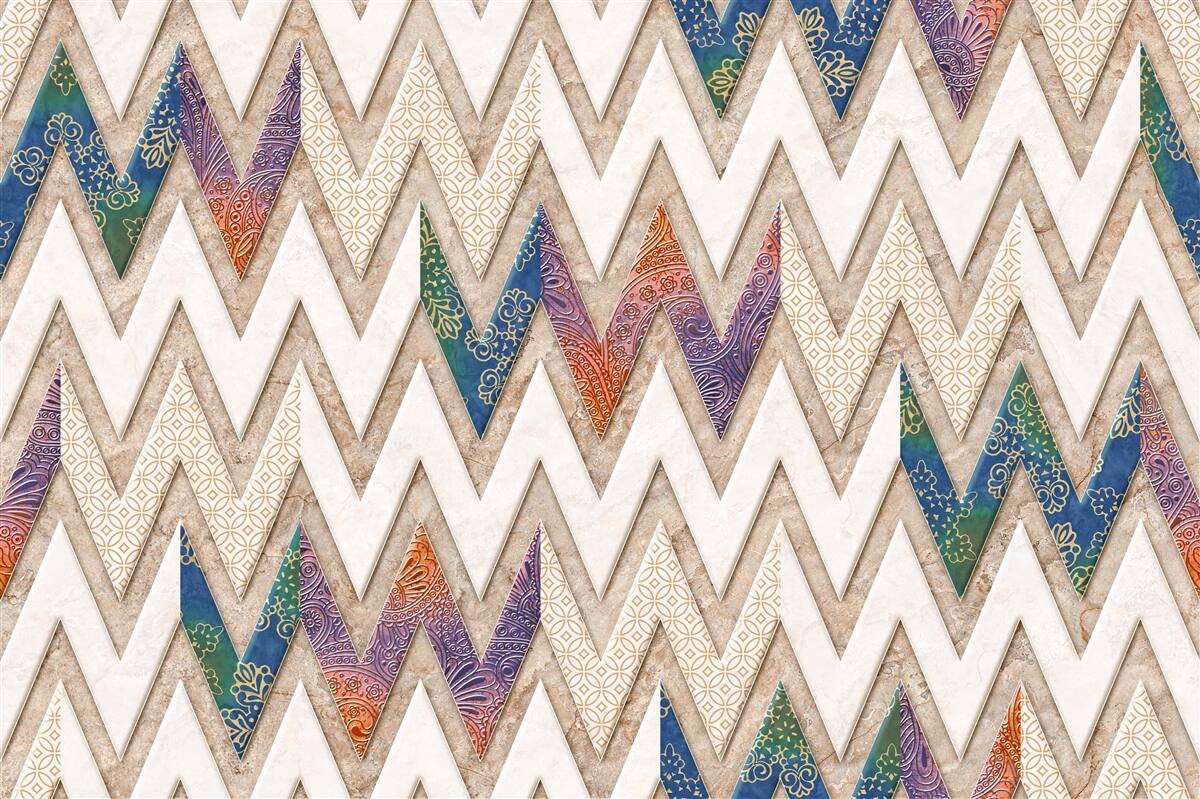 Фотошпалери поліхромні хвилясті лінії