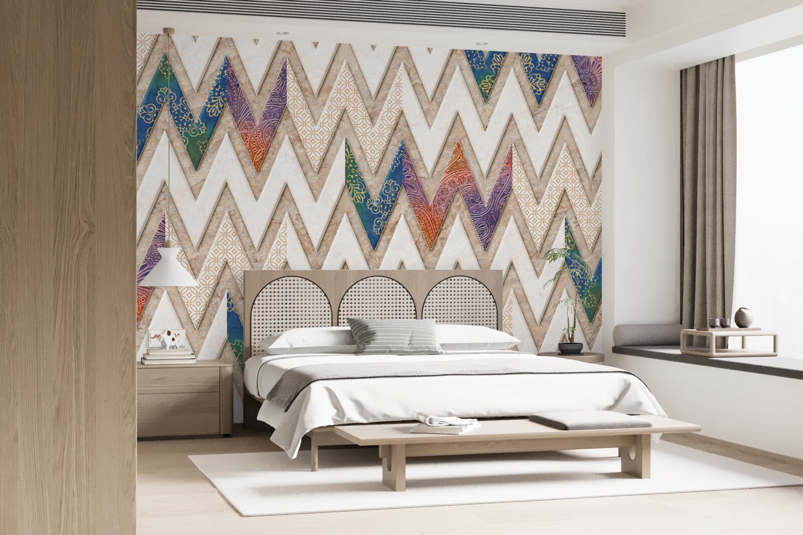 Фотошпалери поліхромні хвилясті лінії