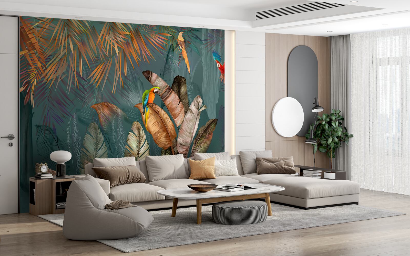 Фотошпалери зустріч двох папуг