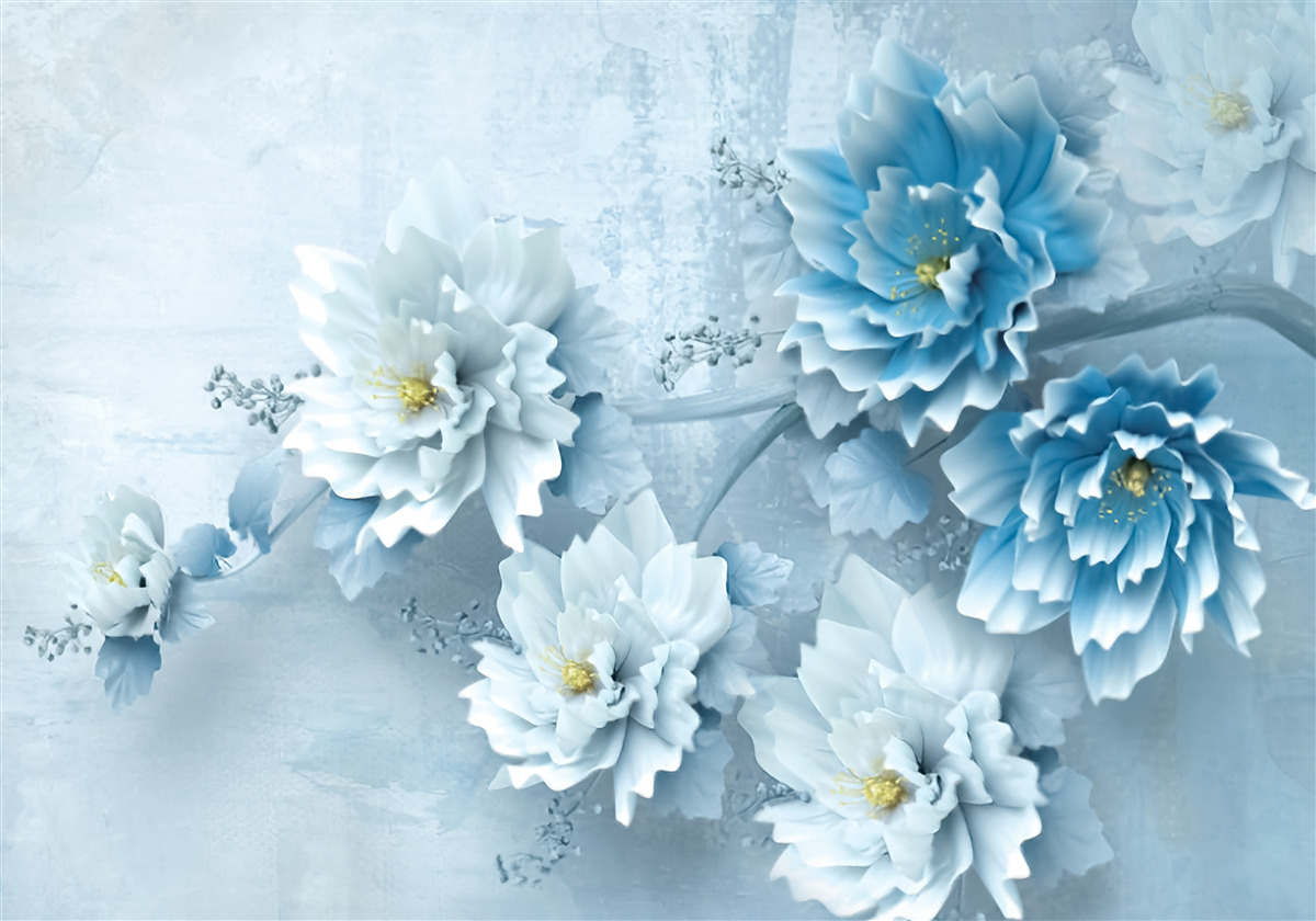 Фотошпалери квіти блідо-блакитні