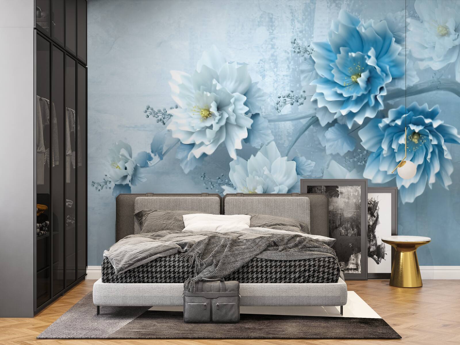 Фотошпалери квіти блідо-блакитні