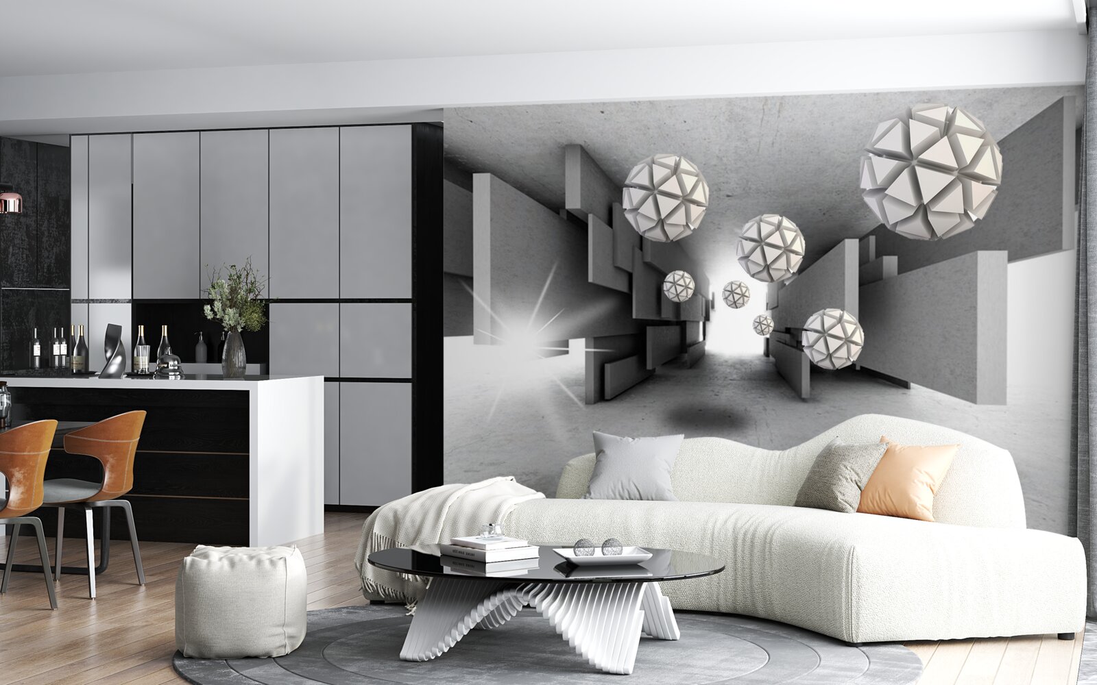 Фотошпалери композиція з геометричних фігур