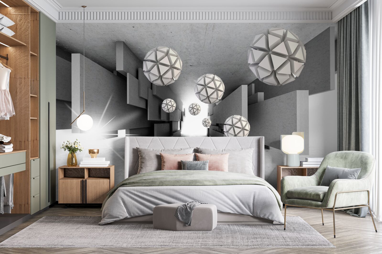 Фотошпалери композиція з геометричних фігур