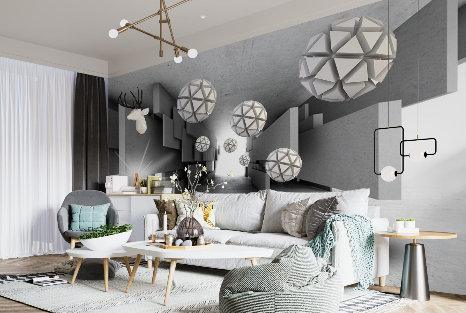 Фотошпалери композиція з геометричних фігур