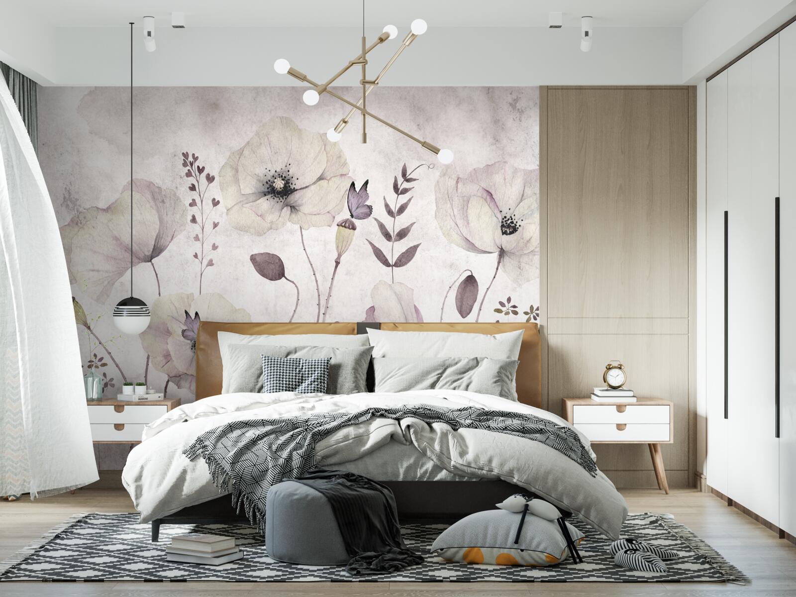 Фотошпалери м'які маки на витончених стеблах