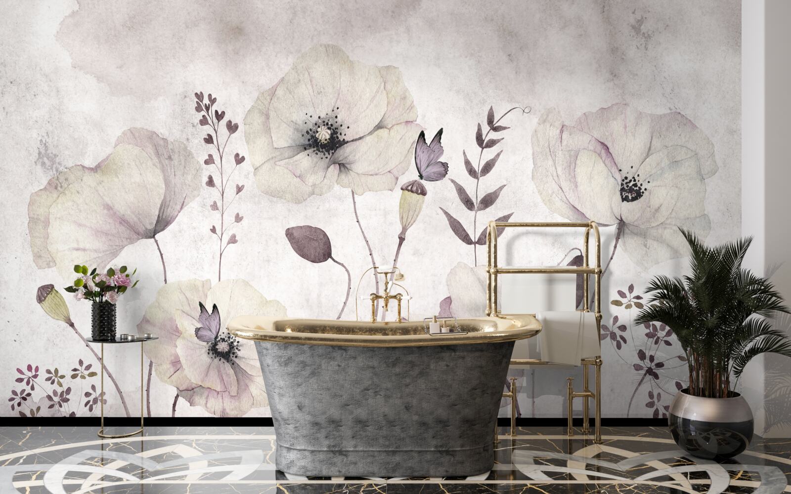 Фотошпалери м'які маки на витончених стеблах