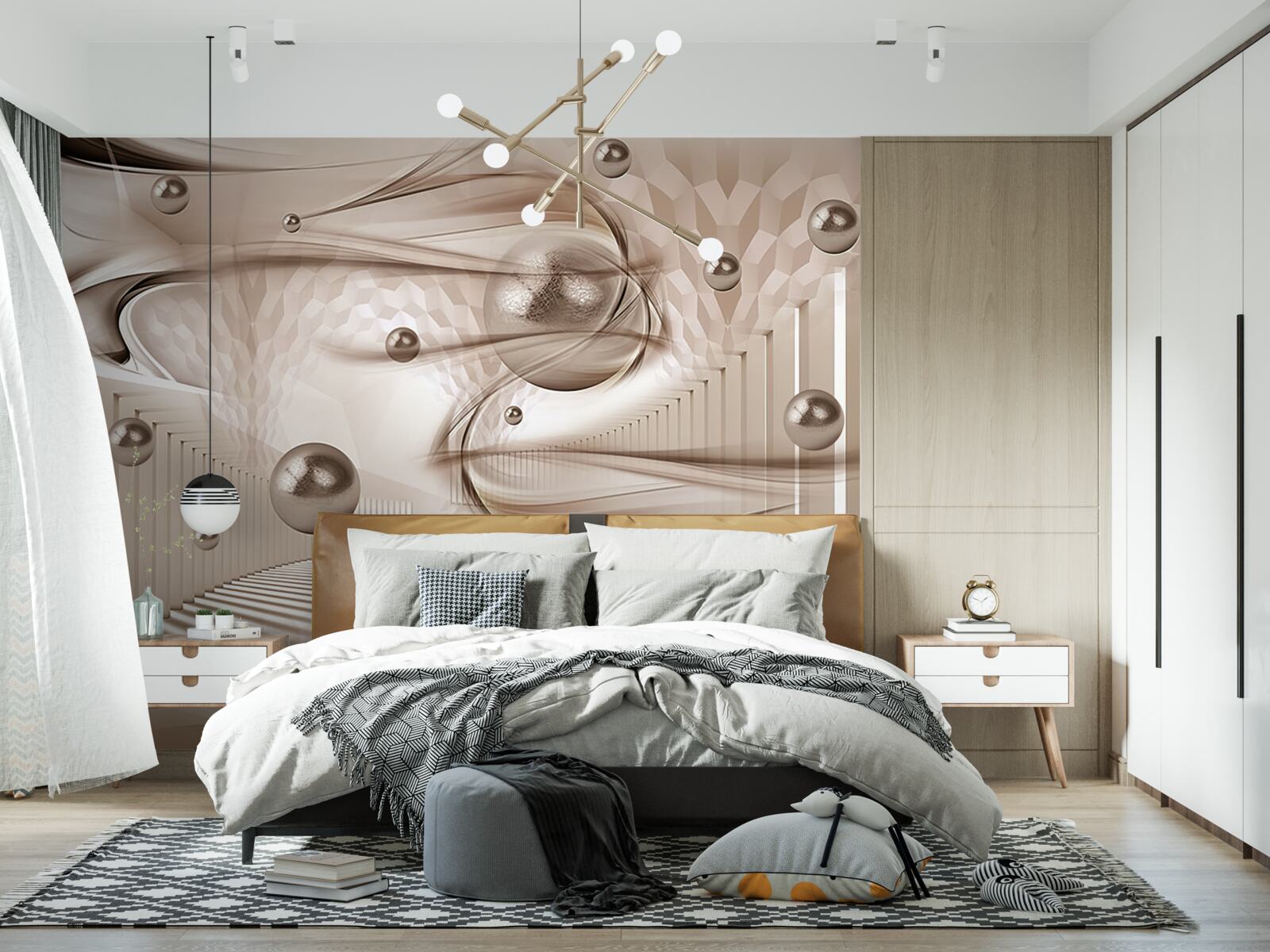 Фотошпалери абстрактний рожевий шовк з перлами