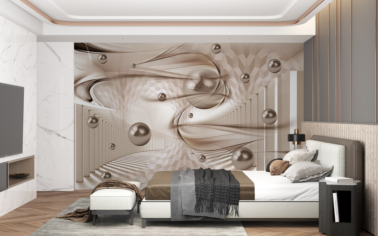 Фотошпалери абстрактний рожевий шовк з перлами