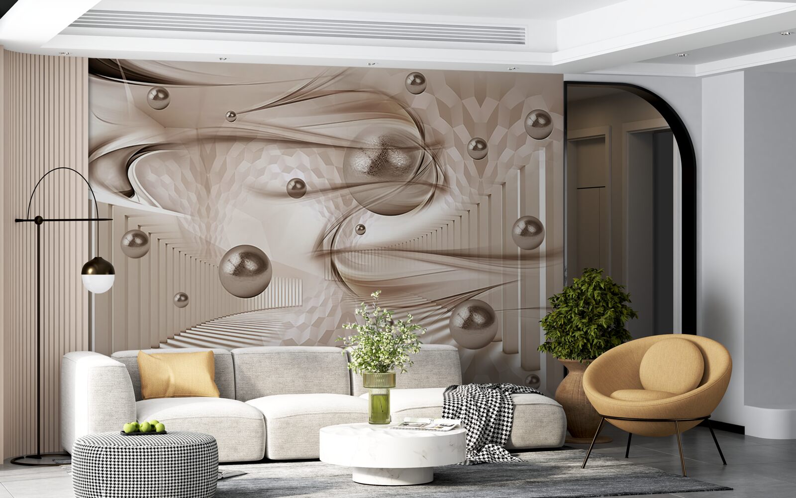 Фотошпалери абстрактний рожевий шовк з перлами