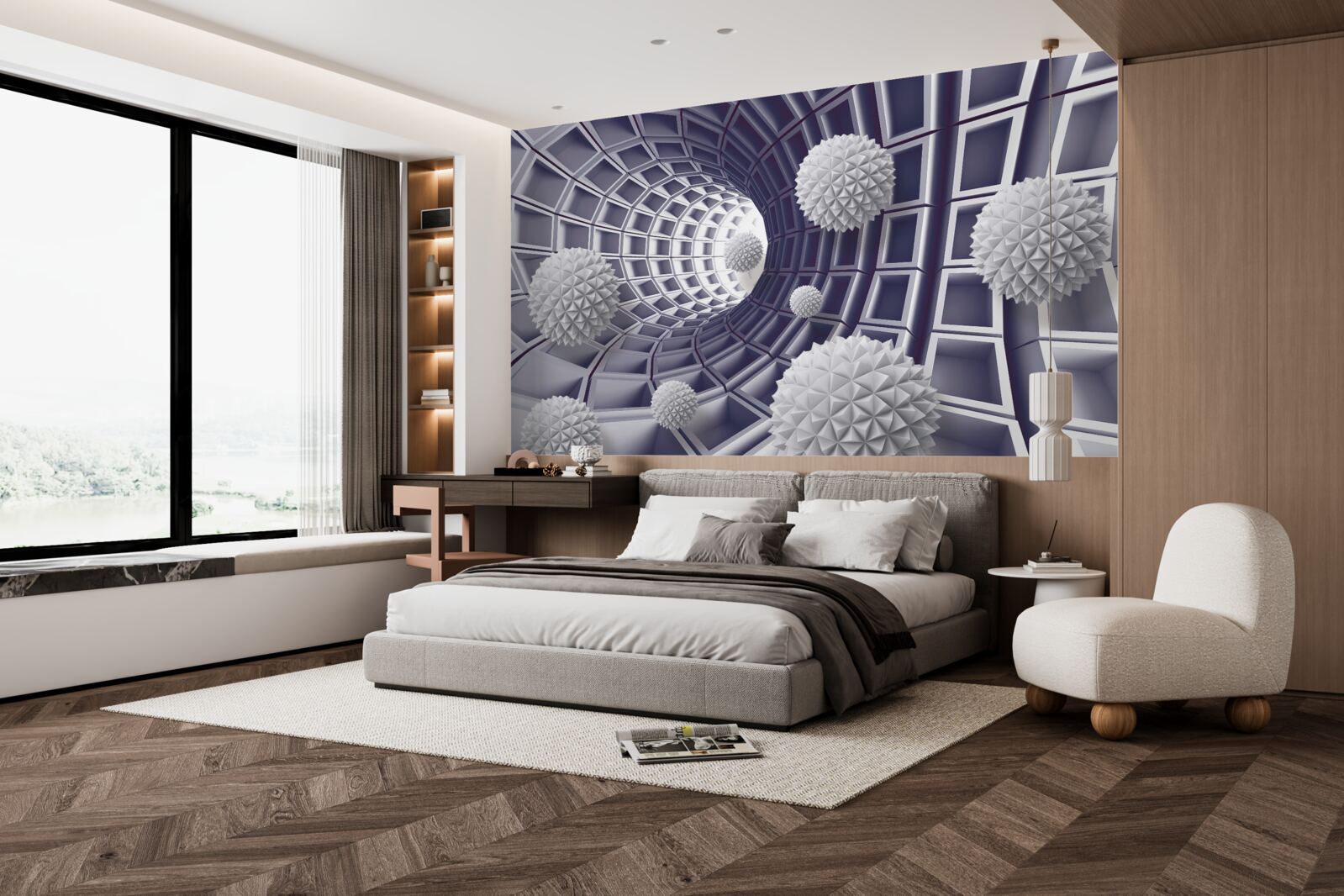 Фотошпалери кулі у відступаючому проході