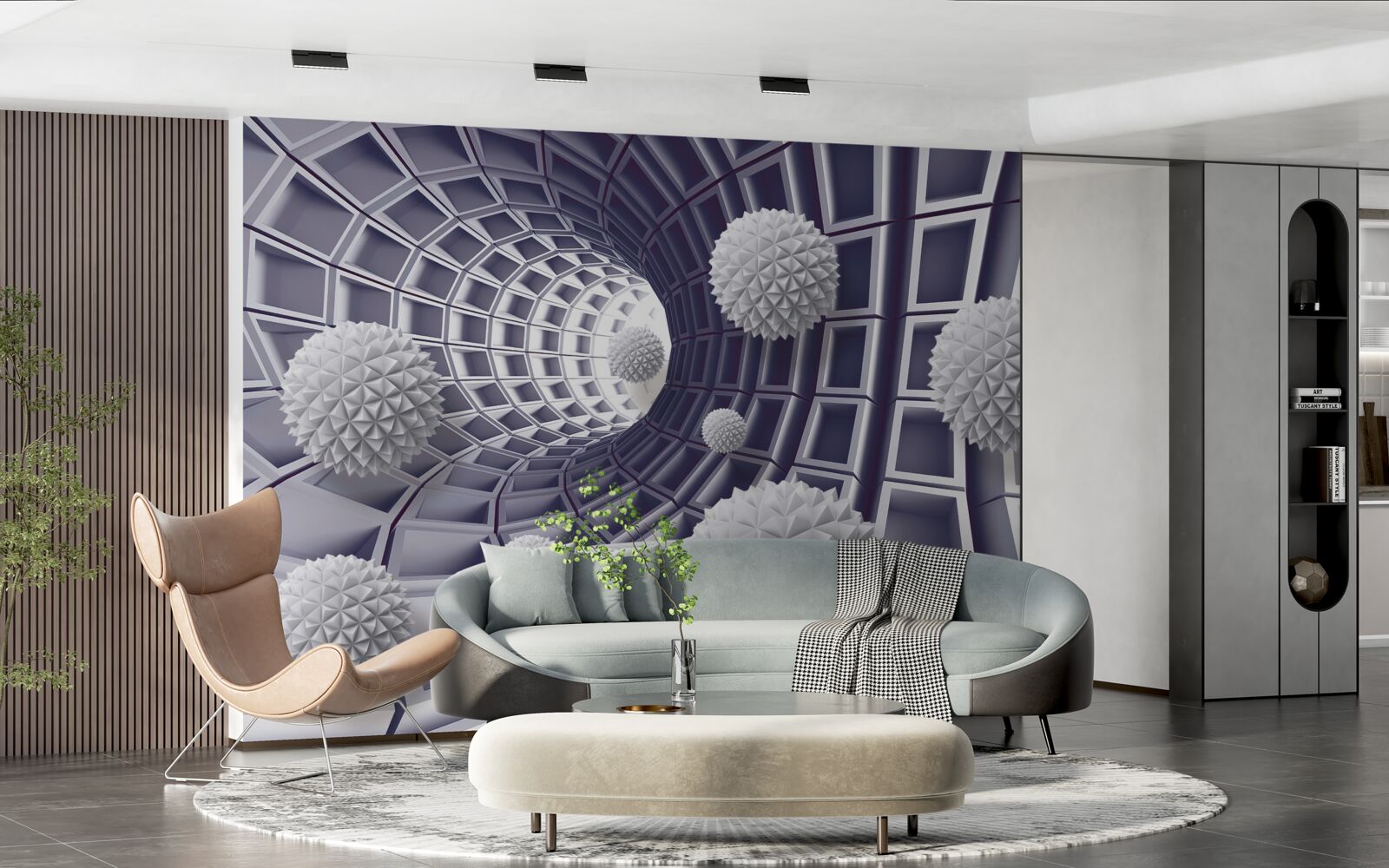 Фотошпалери кулі у відступаючому проході