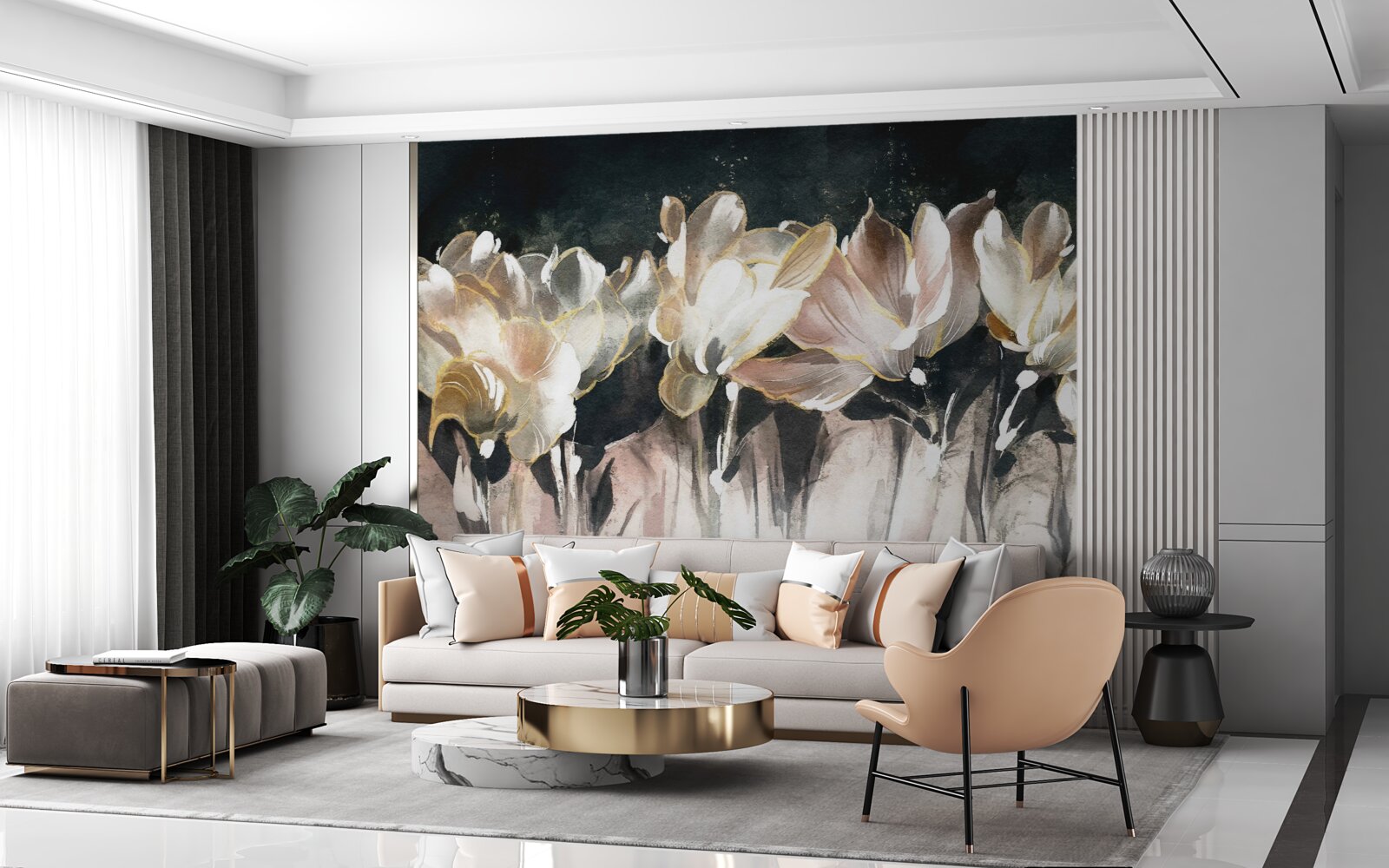 Фотошпалери флора в пастельних тонах