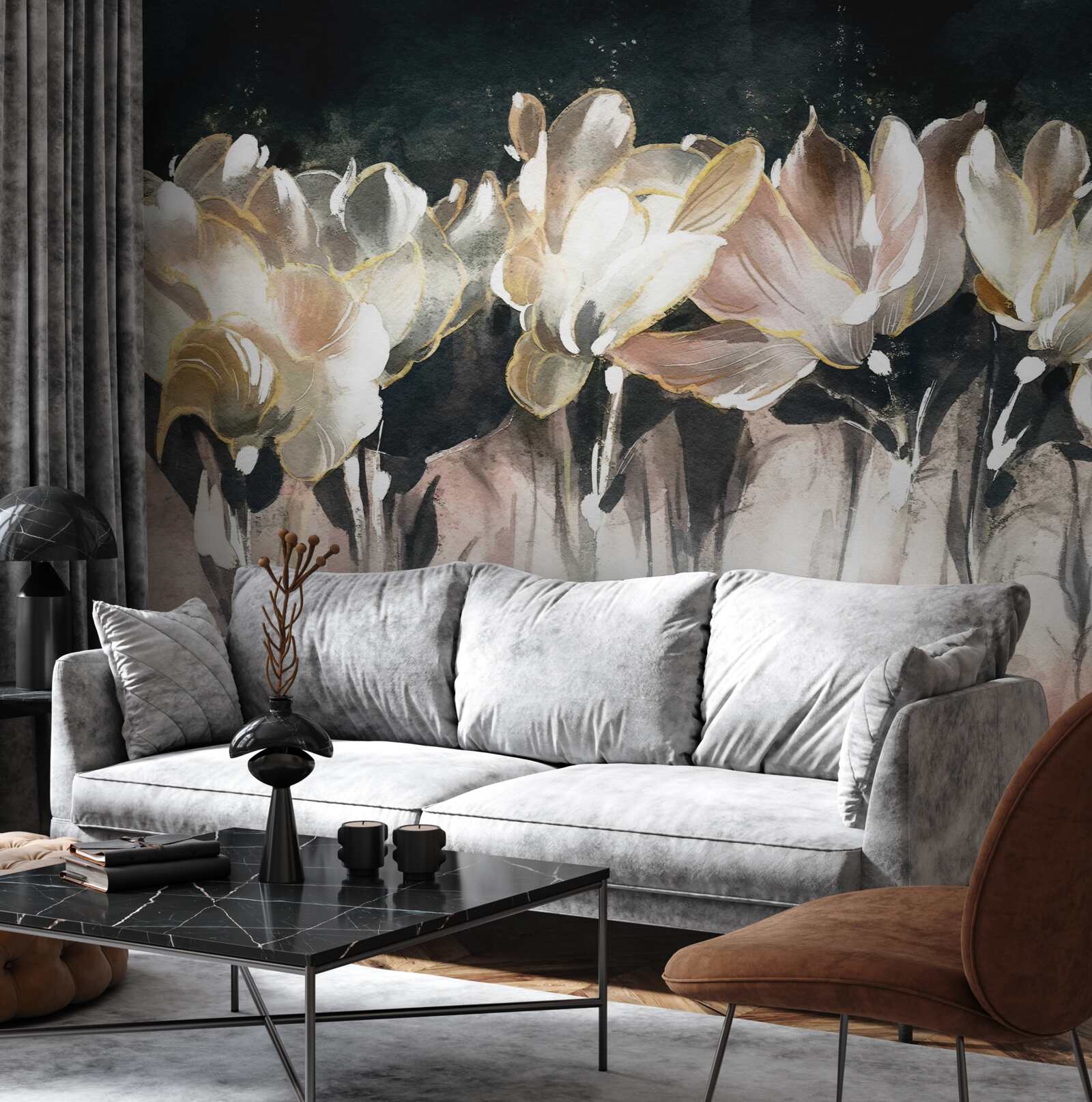 Фотошпалери флора в пастельних тонах