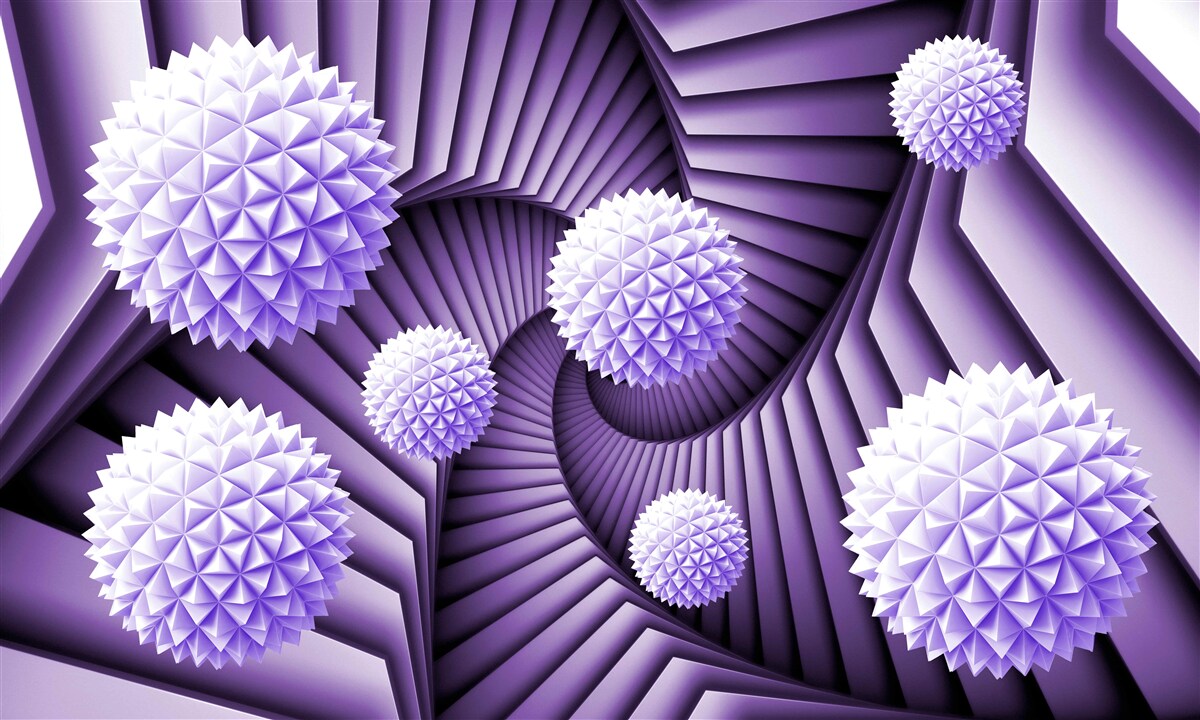 Фотошпалери драбина і м'яч в абстракції