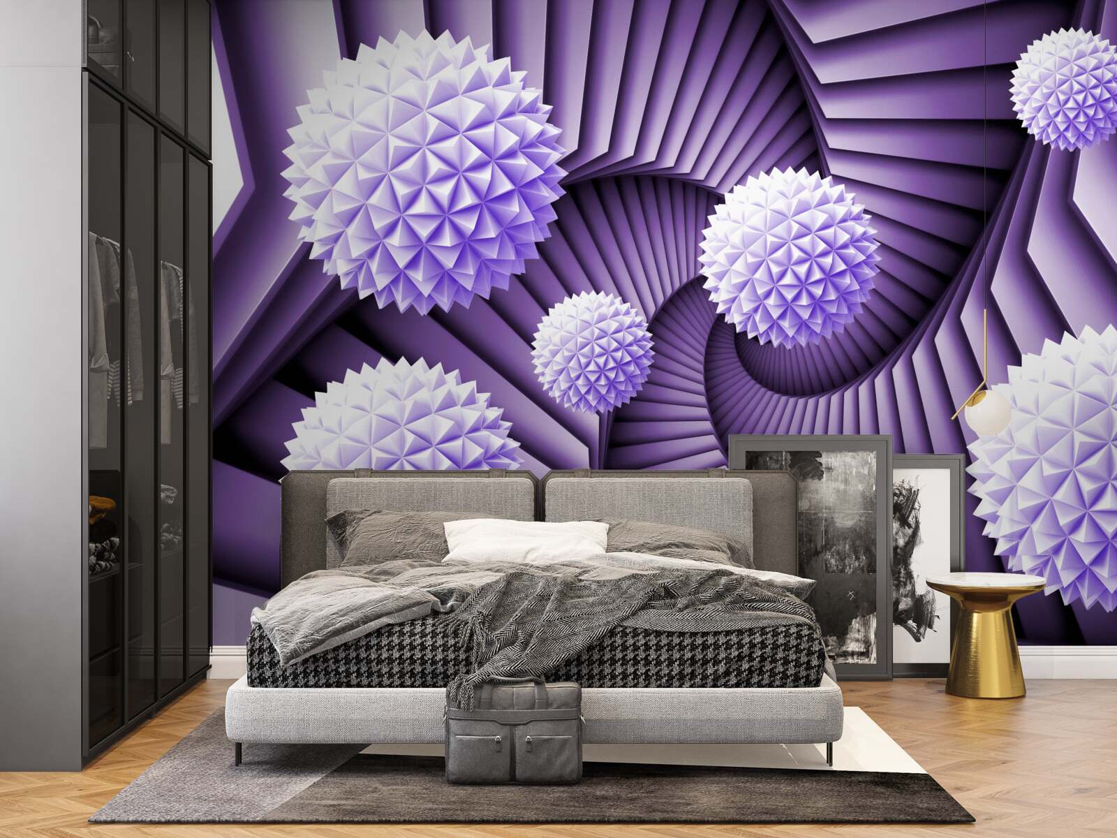 Фотошпалери драбина і м'яч в абстракції