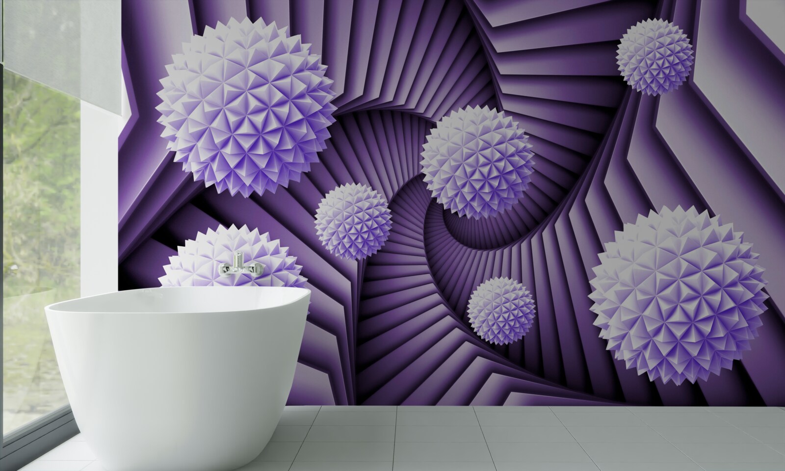 Фотошпалери драбина і м'яч в абстракції