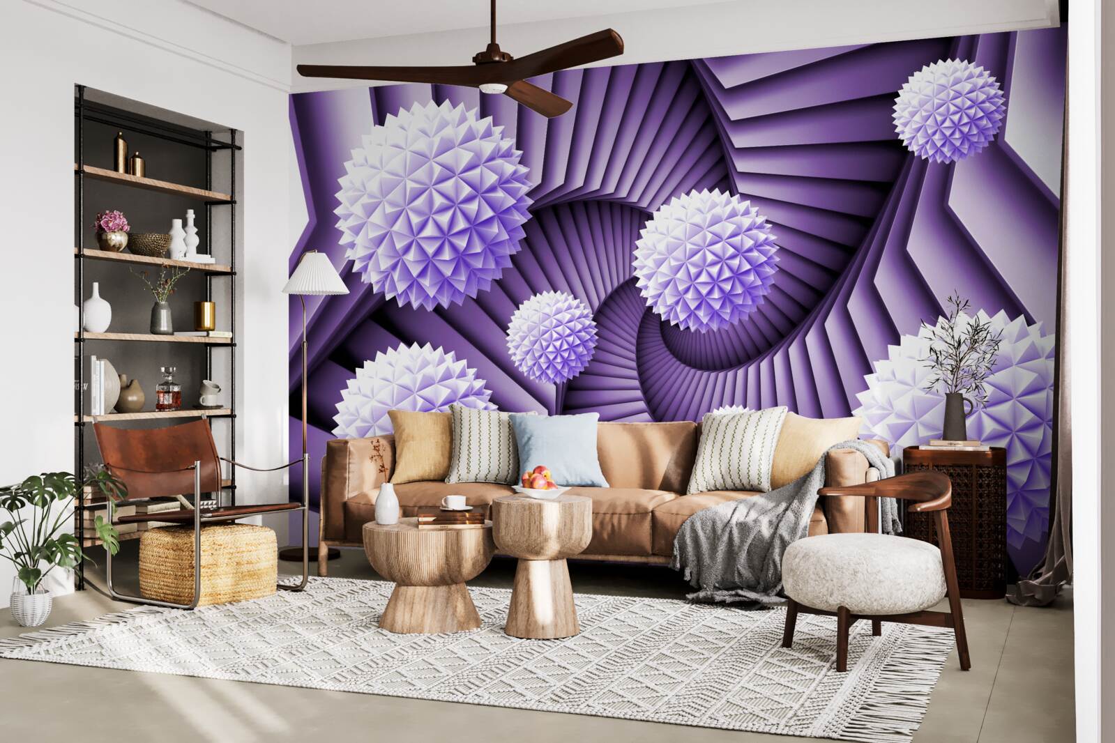 Фотошпалери драбина і м'яч в абстракції