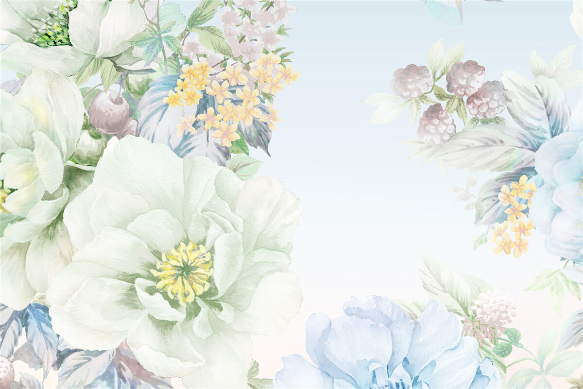 Фотошпалери квіти в м'яких пастельних тонах