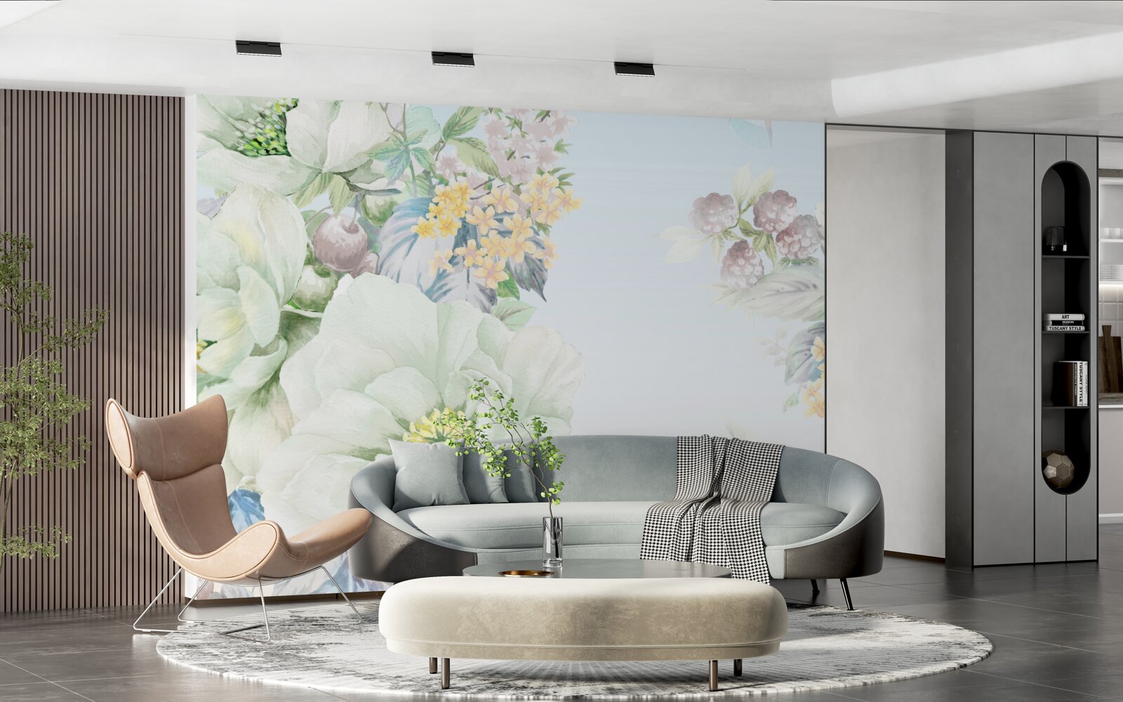 Фотошпалери квіти в м'яких пастельних тонах