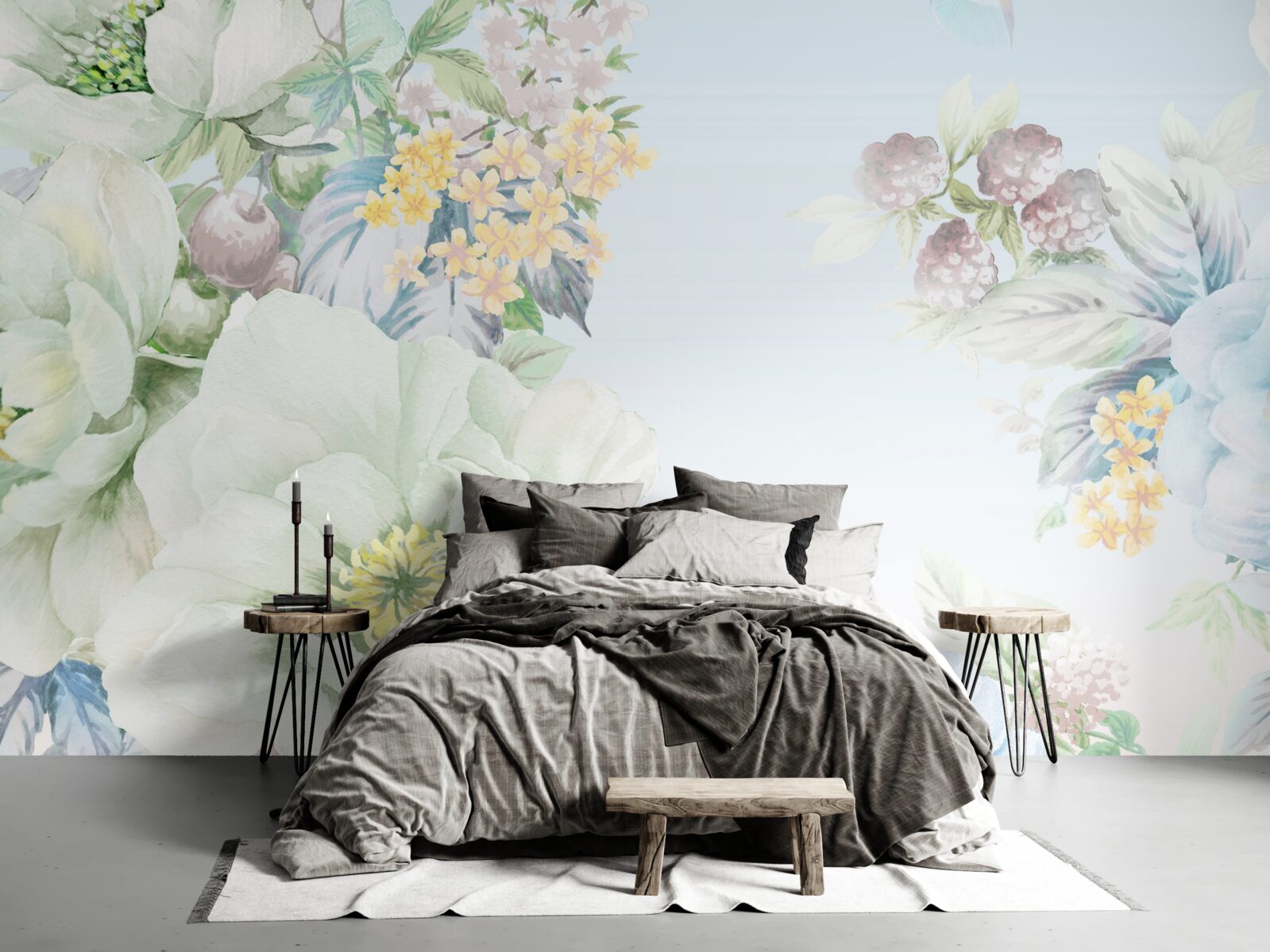 Фотошпалери квіти в м'яких пастельних тонах