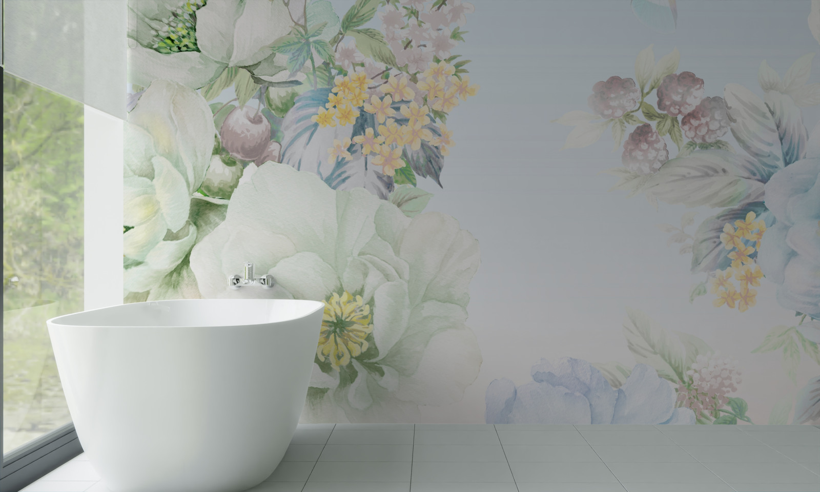 Фотошпалери квіти в м'яких пастельних тонах