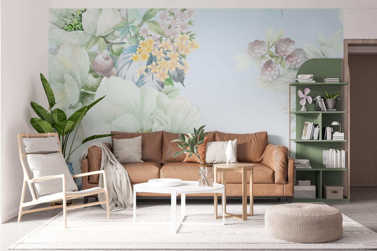 Фотошпалери квіти в м'яких пастельних тонах