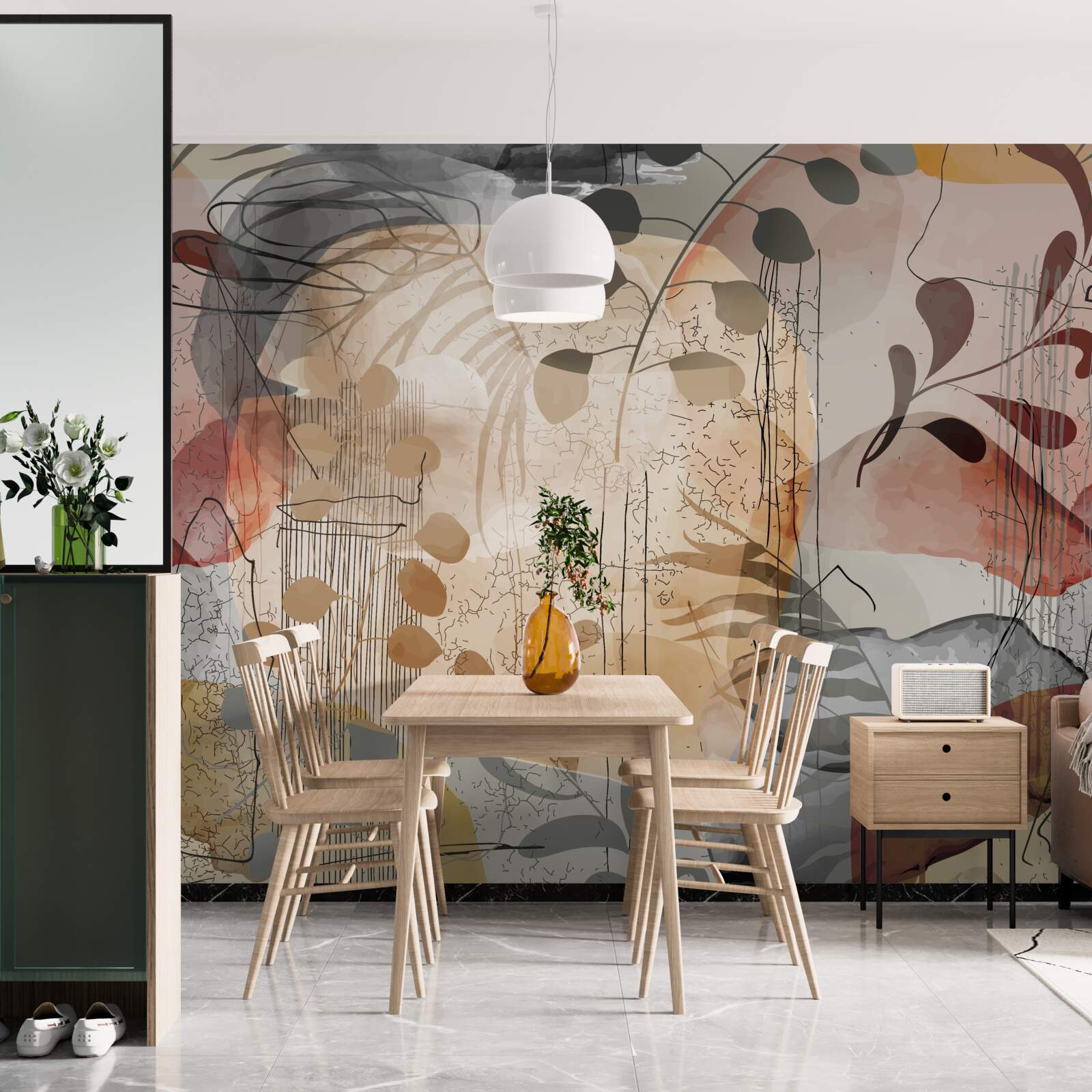 Фотошпалери штори з абстрактним візерунком