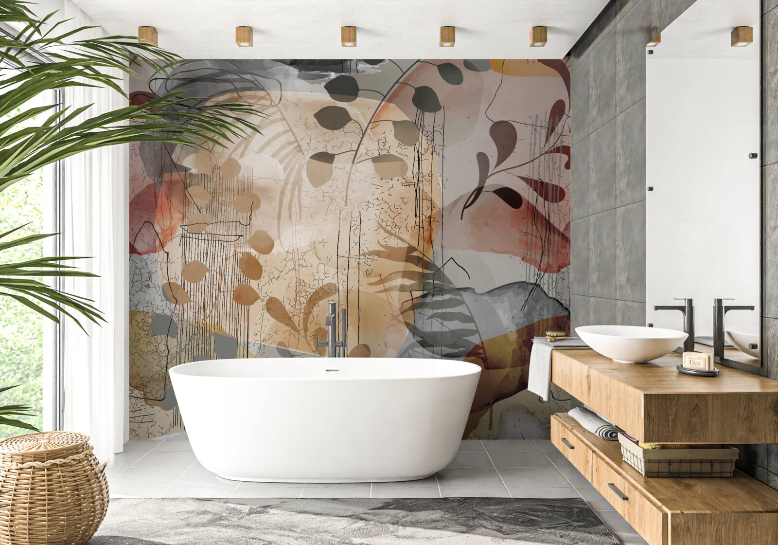 Фотошпалери штори з абстрактним візерунком