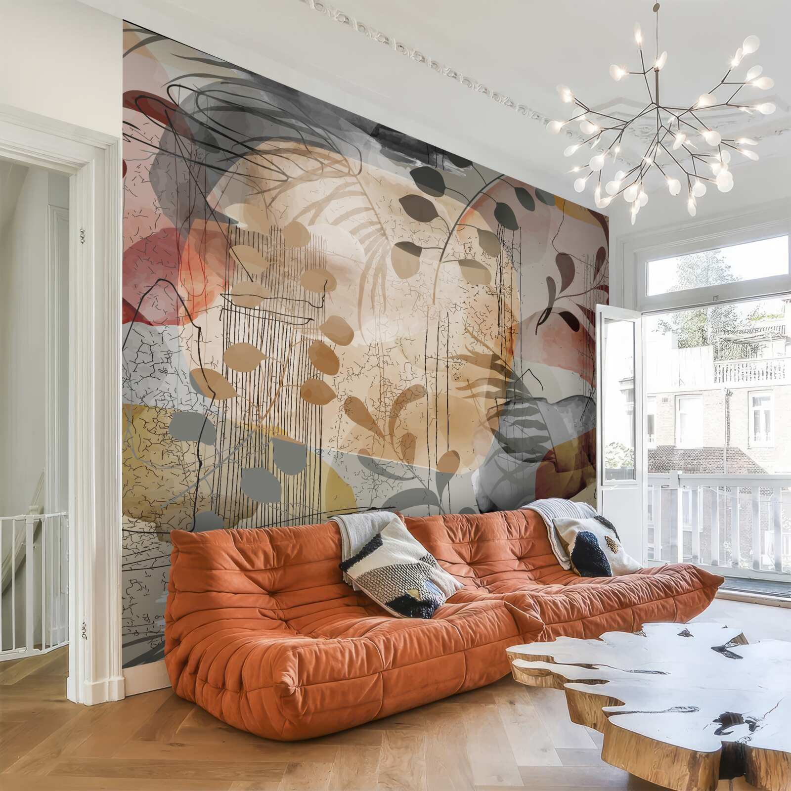 Фотошпалери штори з абстрактним візерунком