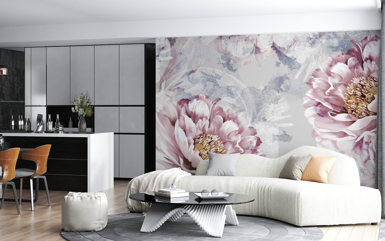 Фотошпалери великі рожеві півонії