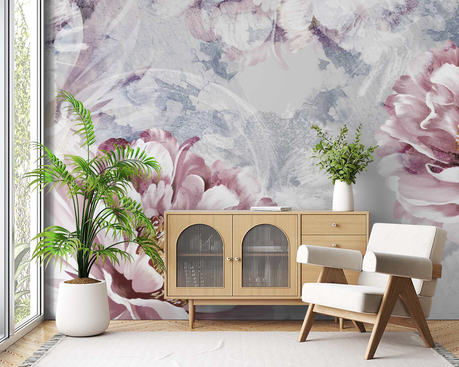 Фотошпалери великі рожеві півонії