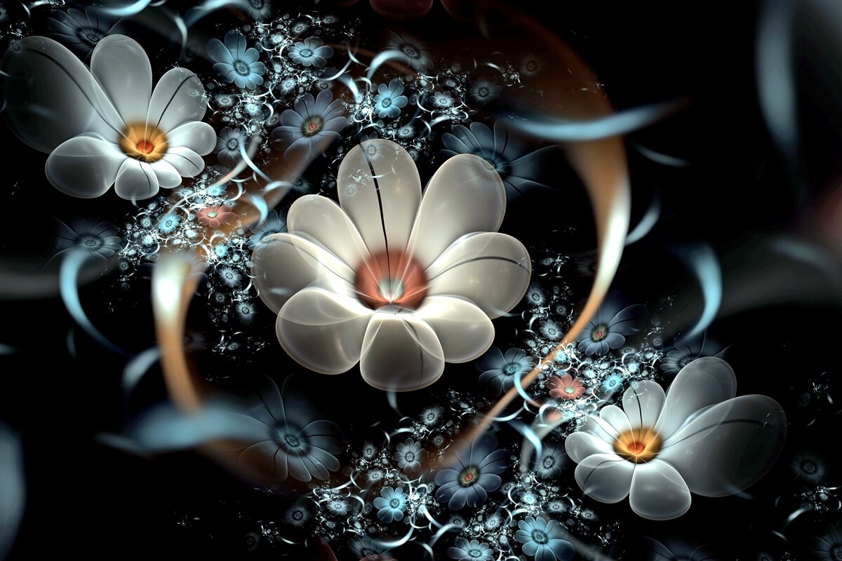 Фотошпалери великі квіти білі