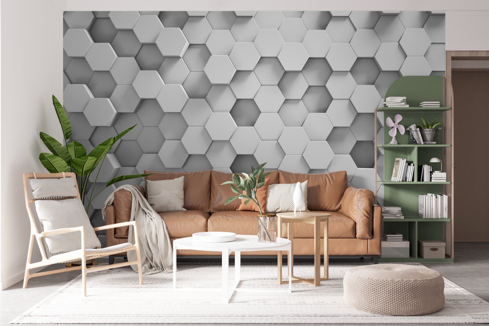 Фотошпалери шестикутники сірі