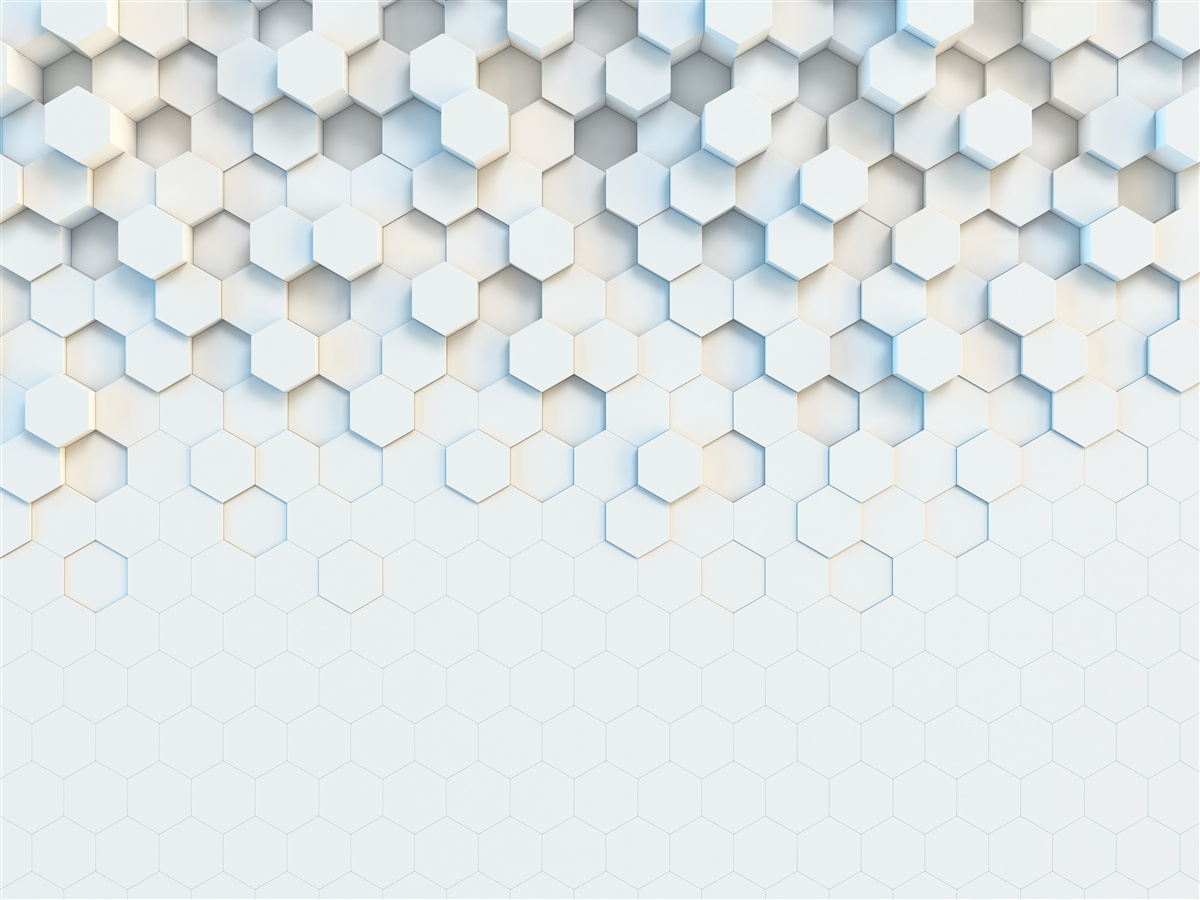 Фотошпалери шестикутники білі