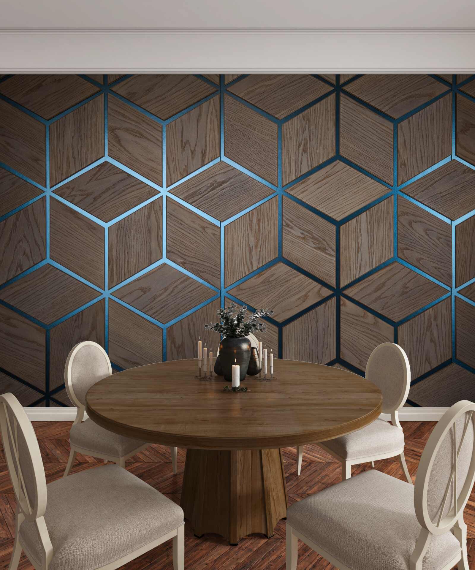 Фотошпалери дерев'яна підлога з чорними смугами