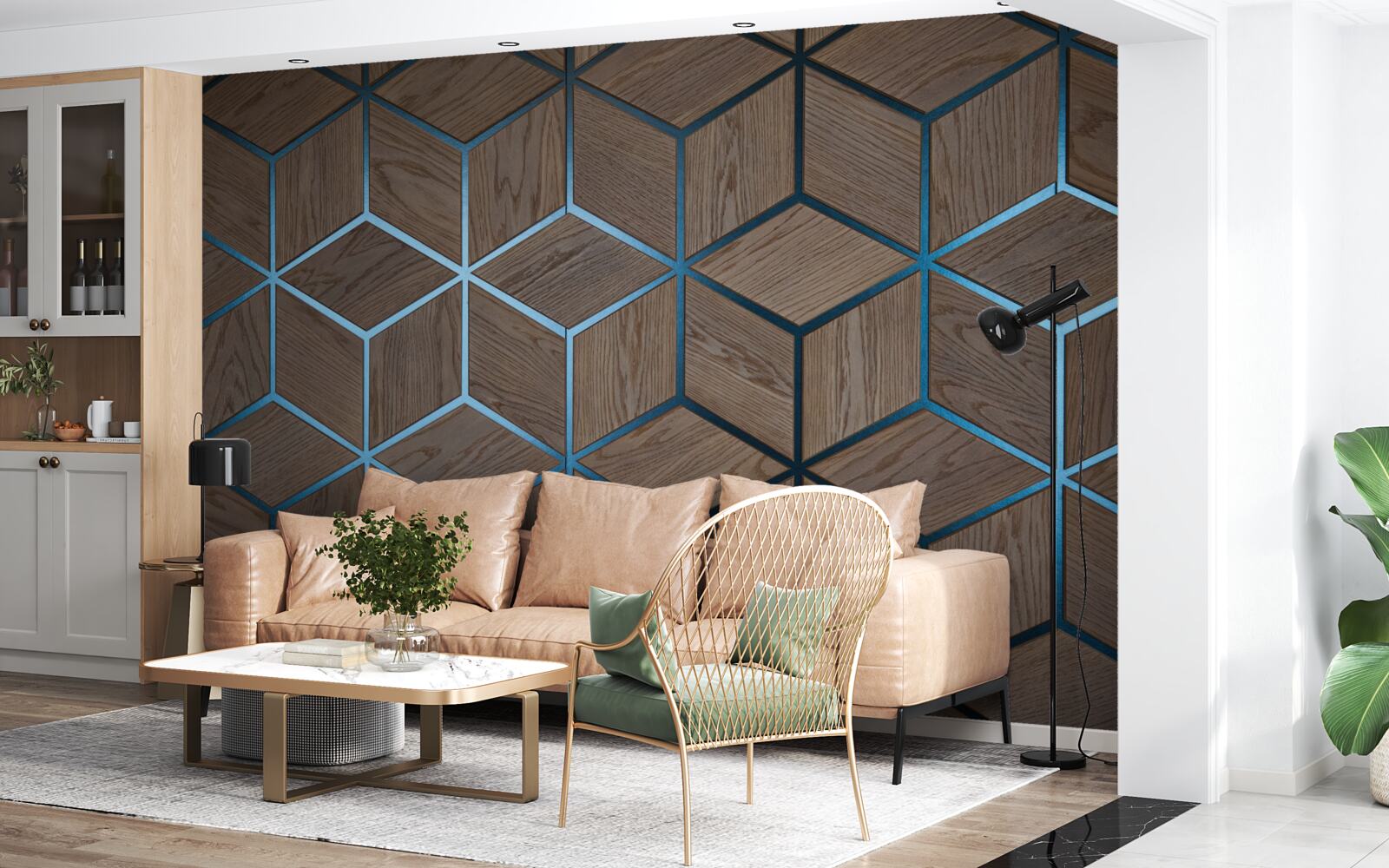 Фотошпалери дерев'яна підлога з чорними смугами