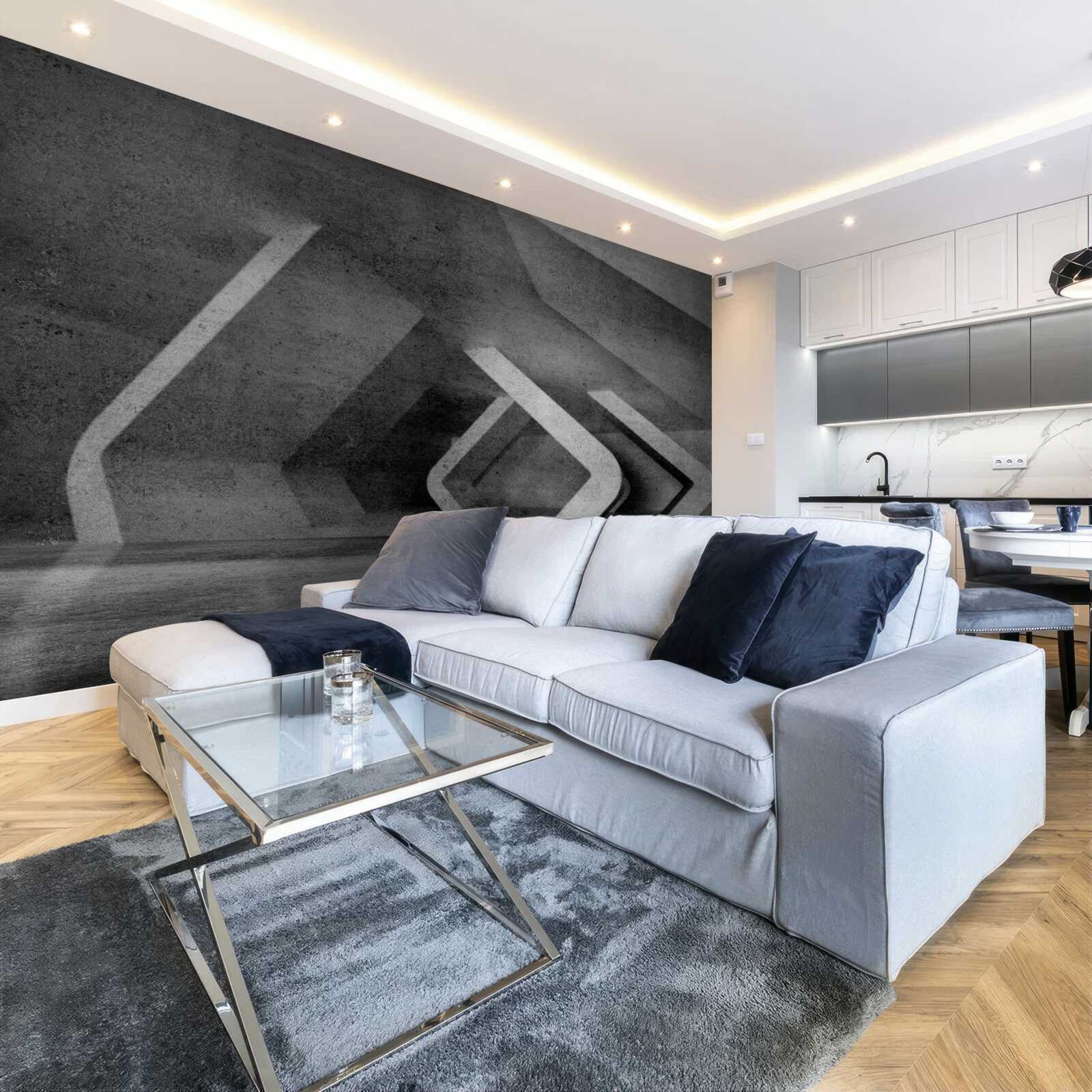 Фотошпалери сірий тунель