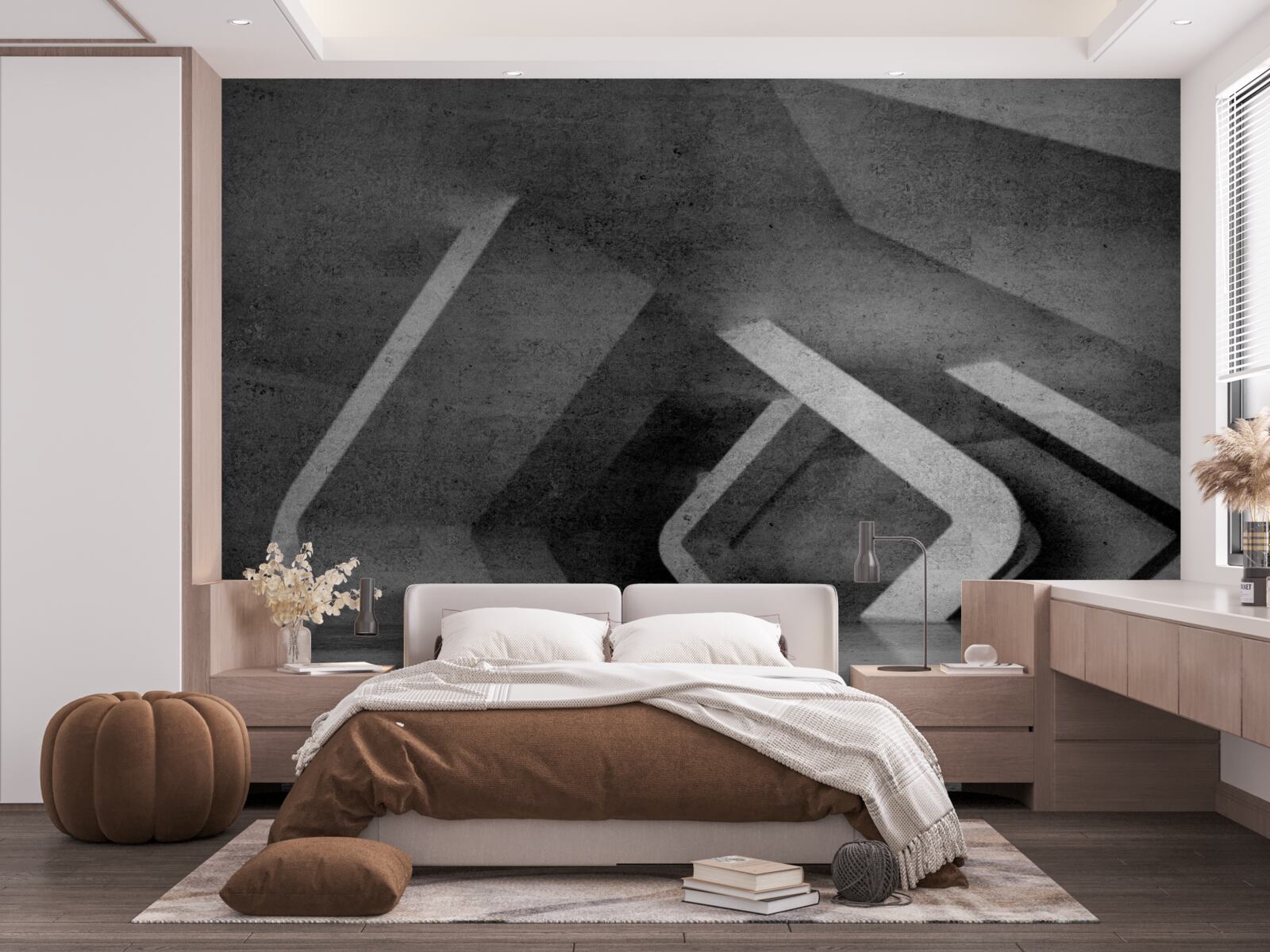 Фотошпалери сірий тунель