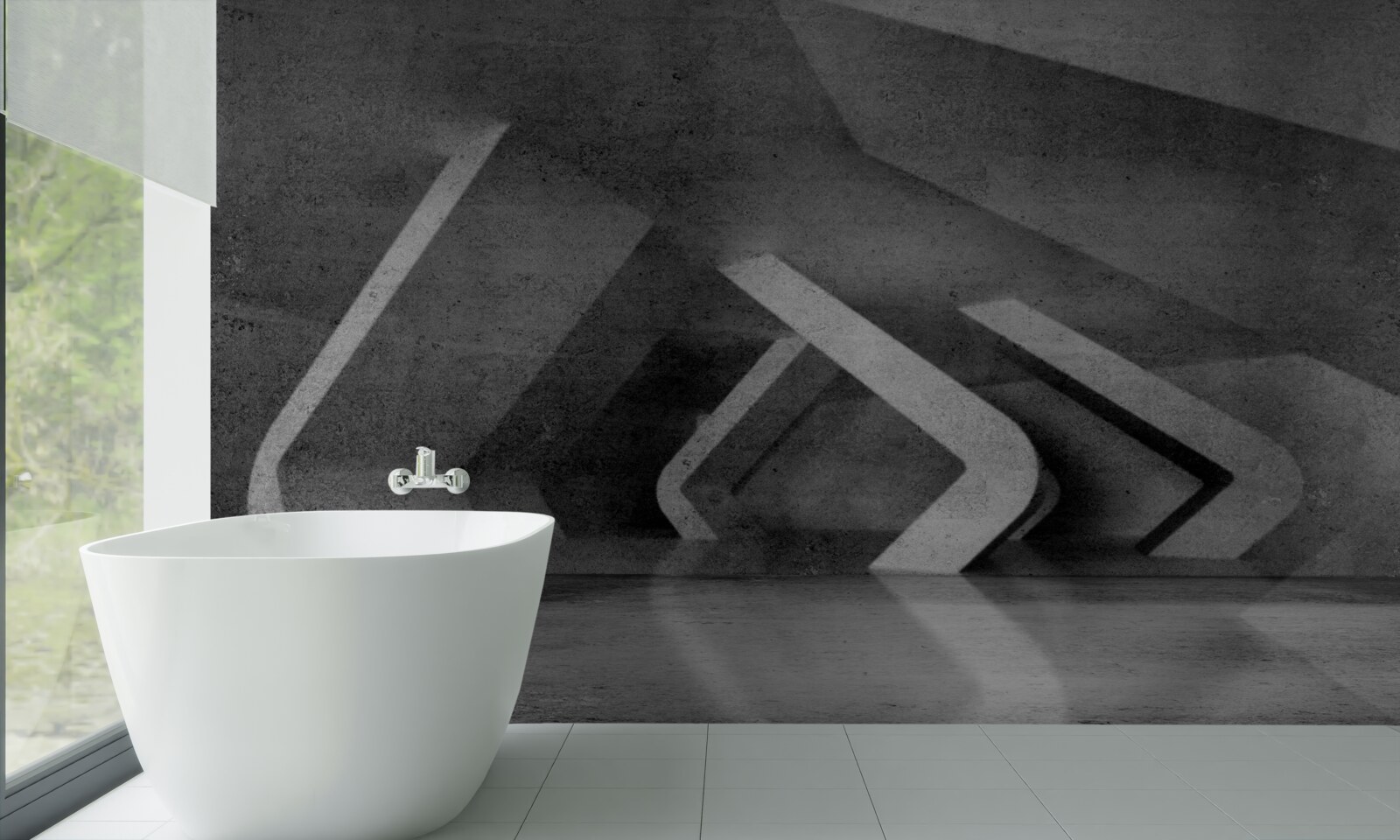 Фотошпалери сірий тунель