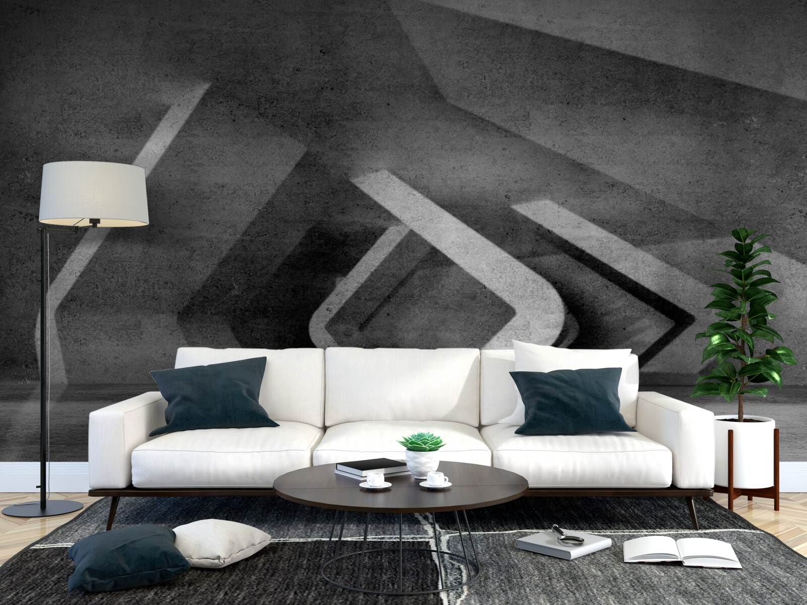 Фотошпалери сірий тунель