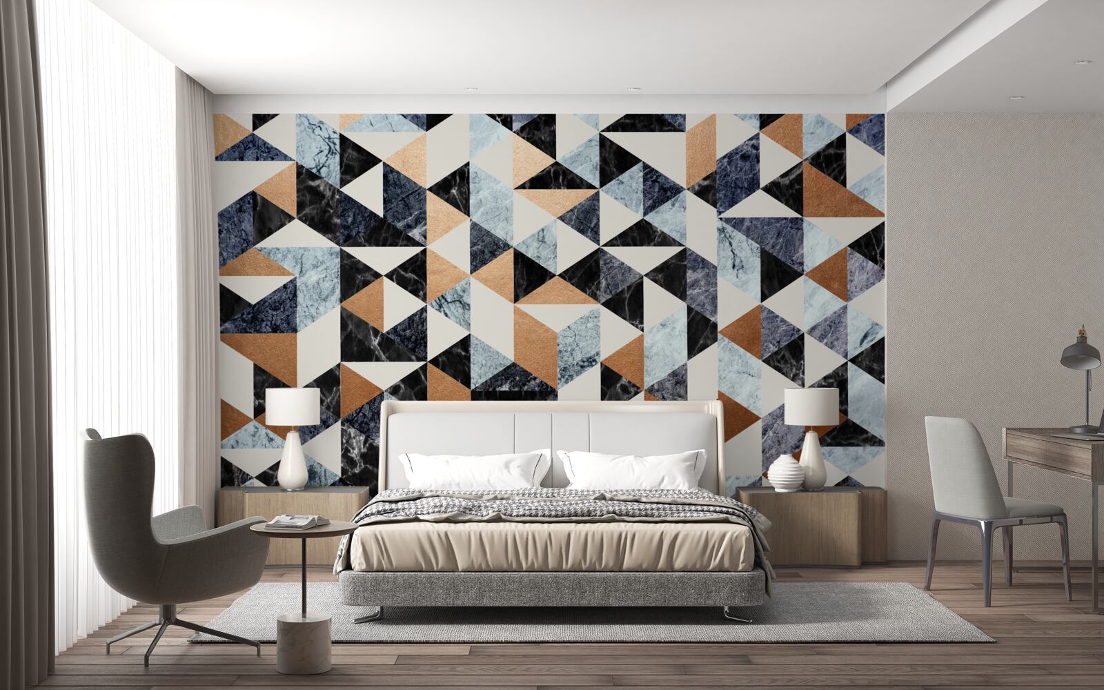 Фотошпалери абстрактне панно з різнокольоровими символами