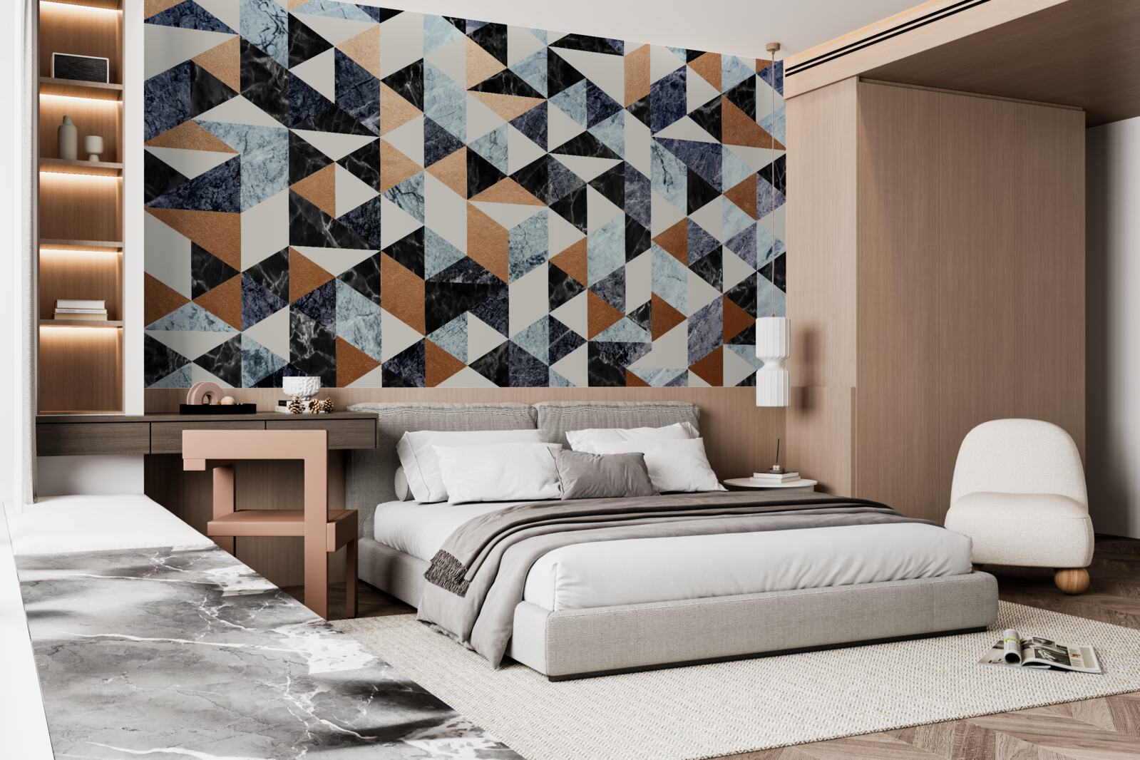 Фотошпалери абстрактне панно з різнокольоровими символами