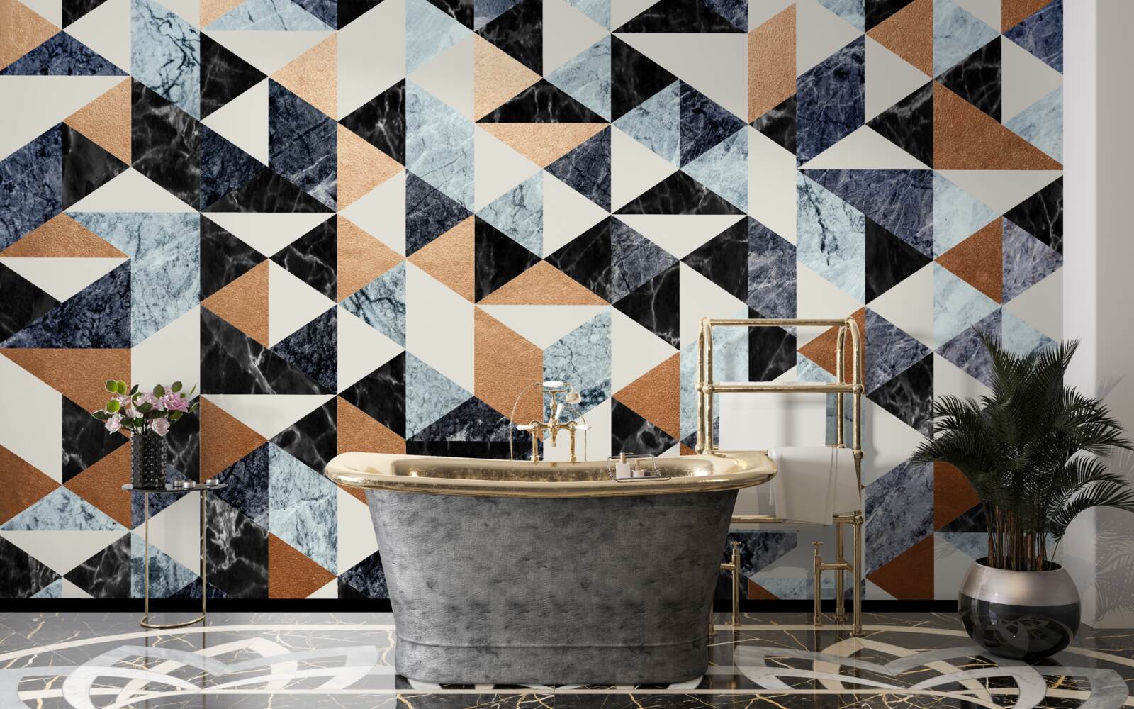 Фотошпалери абстрактне панно з різнокольоровими символами