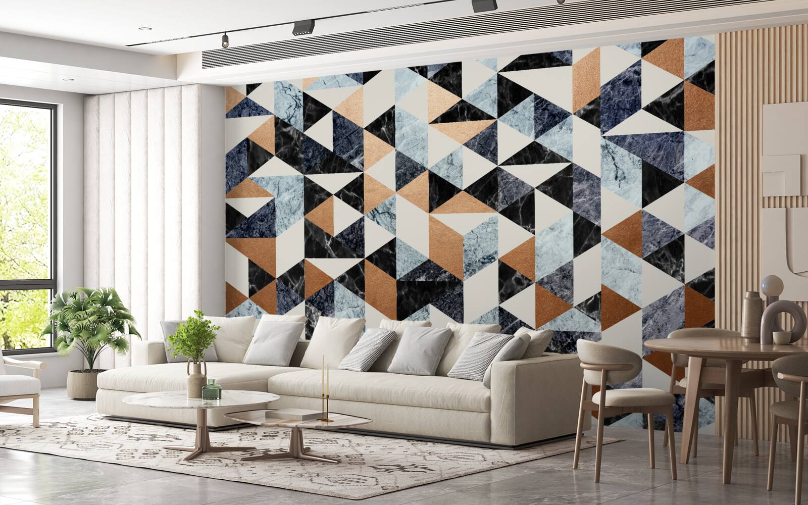 Фотошпалери абстрактне панно з різнокольоровими символами