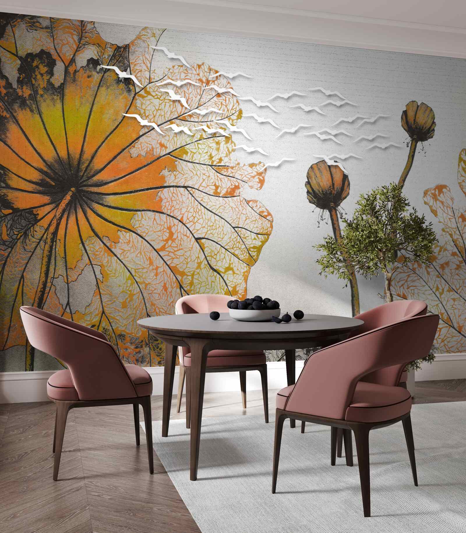 Фотошпалери великі квіти та їх нерозкриті бутони