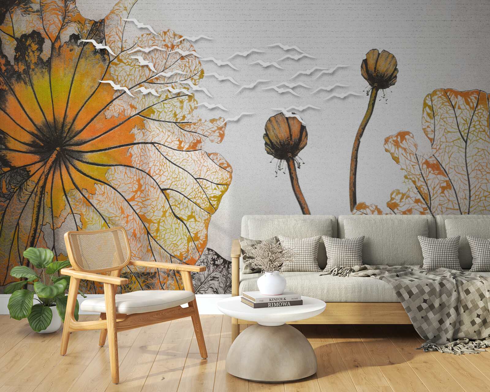 Фотошпалери великі квіти та їх нерозкриті бутони