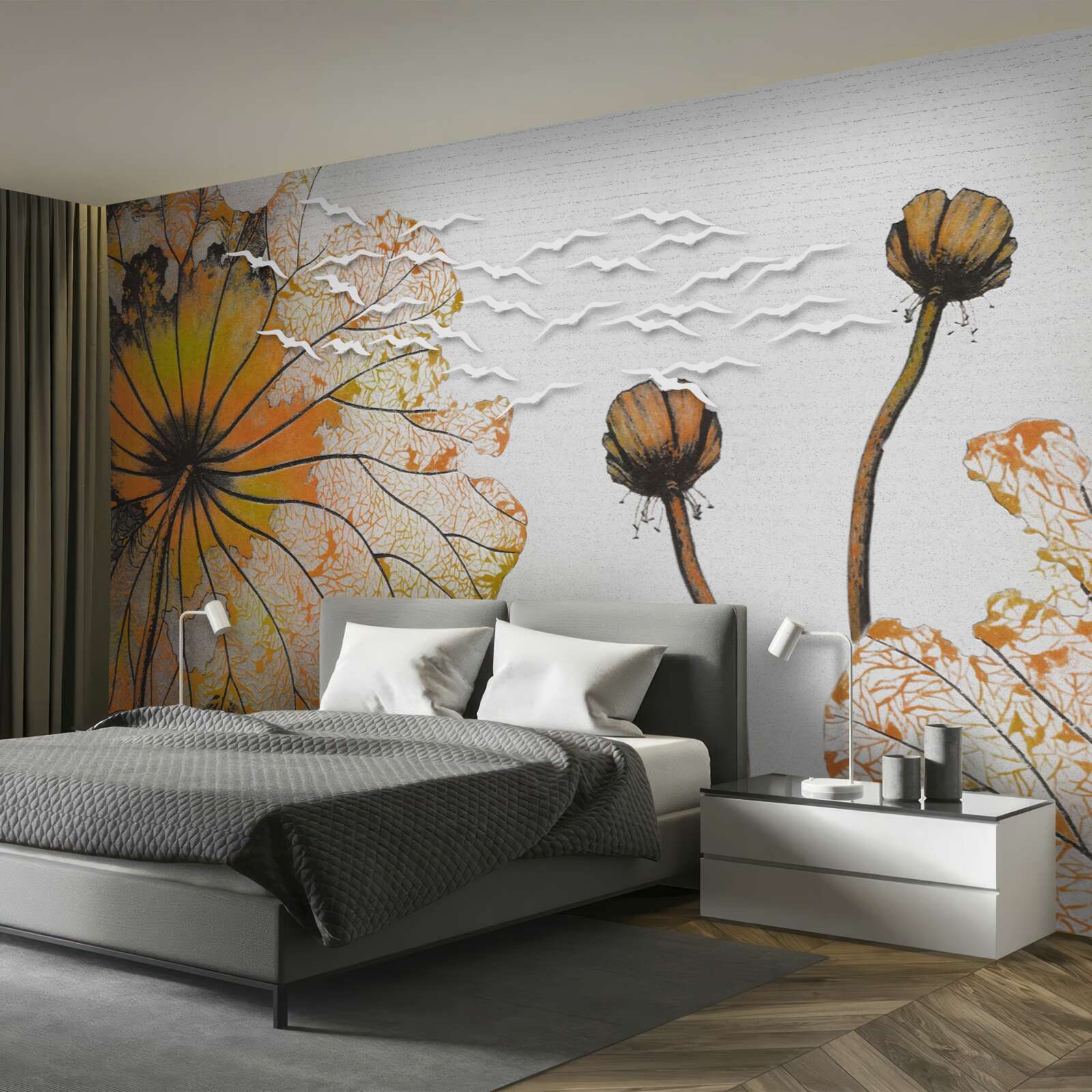 Фотошпалери великі квіти та їх нерозкриті бутони