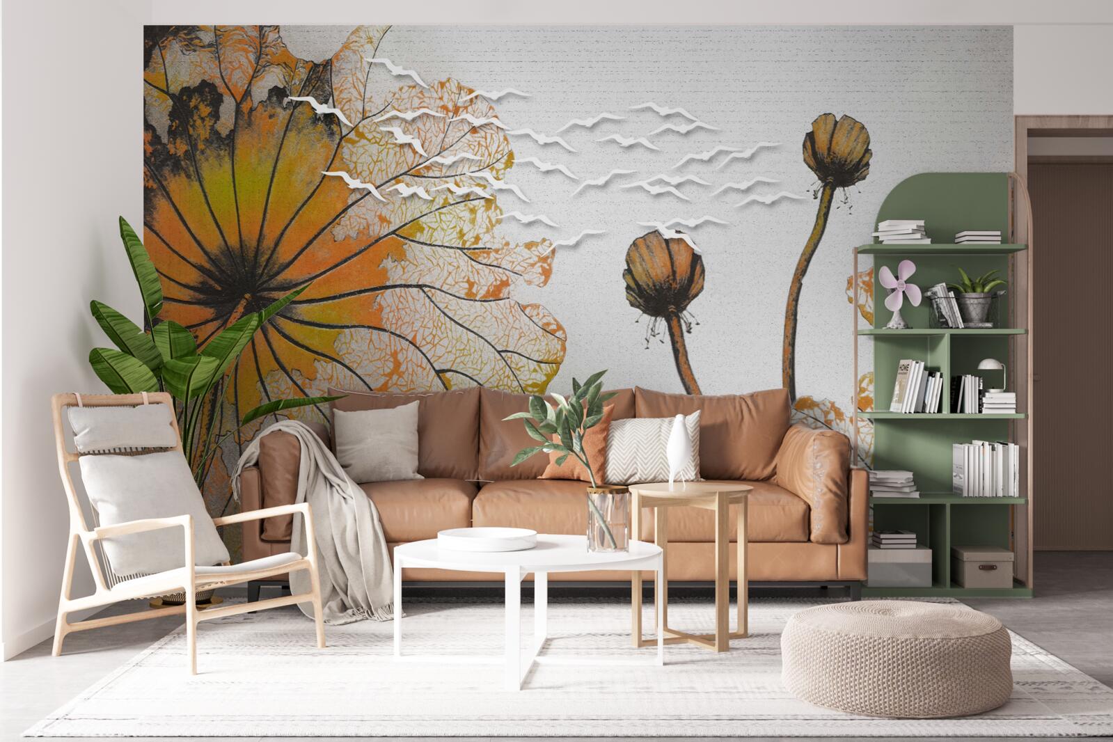 Фотошпалери великі квіти та їх нерозкриті бутони