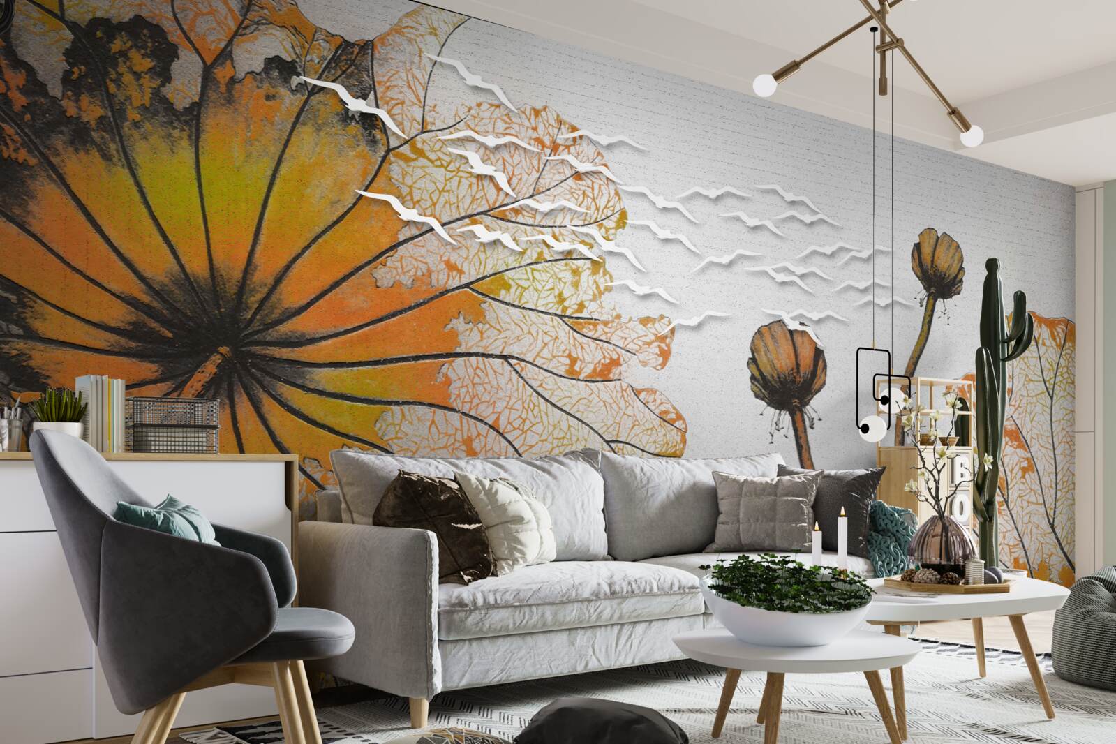 Фотошпалери великі квіти та їх нерозкриті бутони