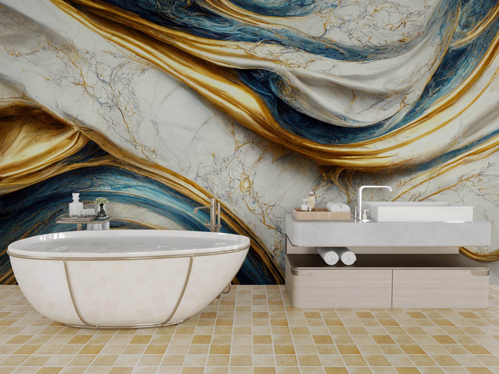 Фотошпалери чотири варіанти мармурового відтінку